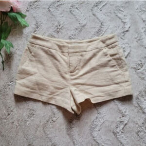 Joie Merci Textured Cotton Linen Light Beige Shorts